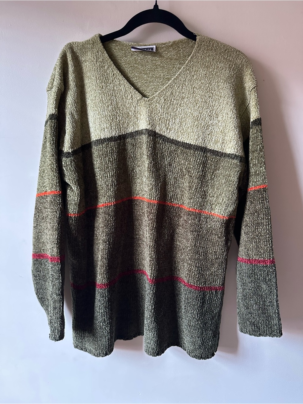 ✨5/$25 Green Chenille Striped Sweater